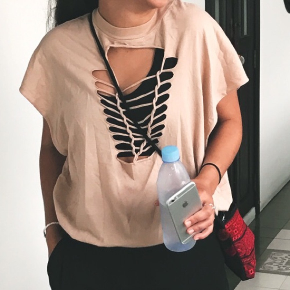 Open cut t shirt